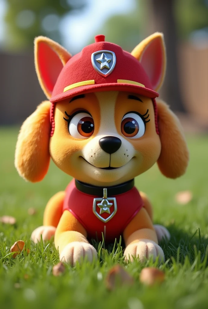 Paw Patrol skye, nfsw, big breats, furry, laying on grass sleepy,