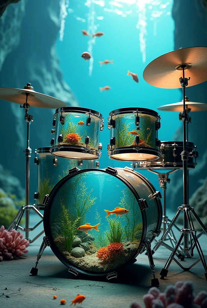 Acoustic drums like fish tanks