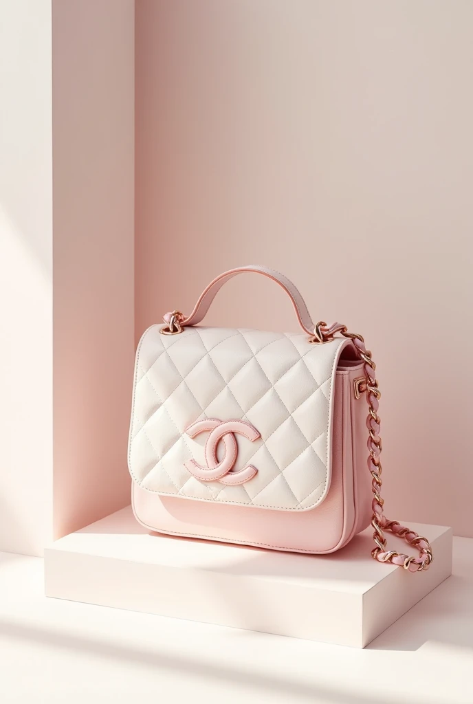 Make a delicate white and pink Chanel bag 