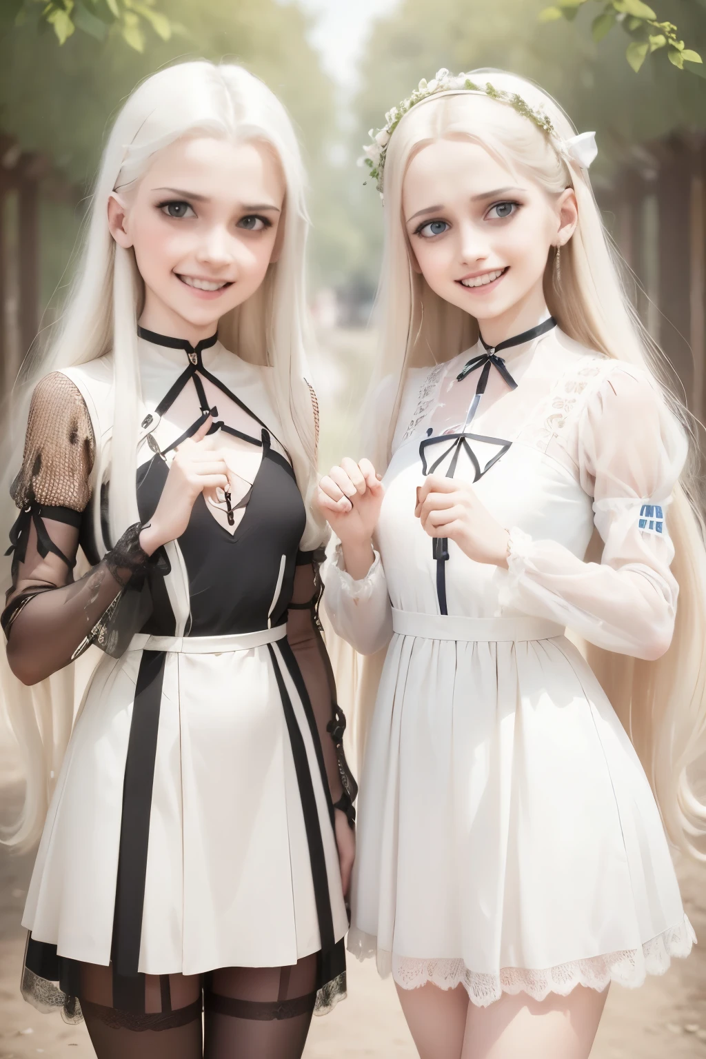 two sisters : Illyasviel von Einzbern and Chloe von Einzbern (8k UHD, dslr, high quality, high resolution, 4K, 8k, bokeh, Absurdity, Best ratio four fingers and one thumb), (Real:1.3),