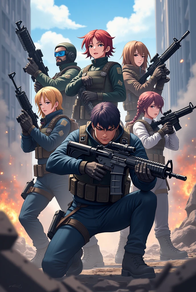 Create an image of CodMobile anime version
