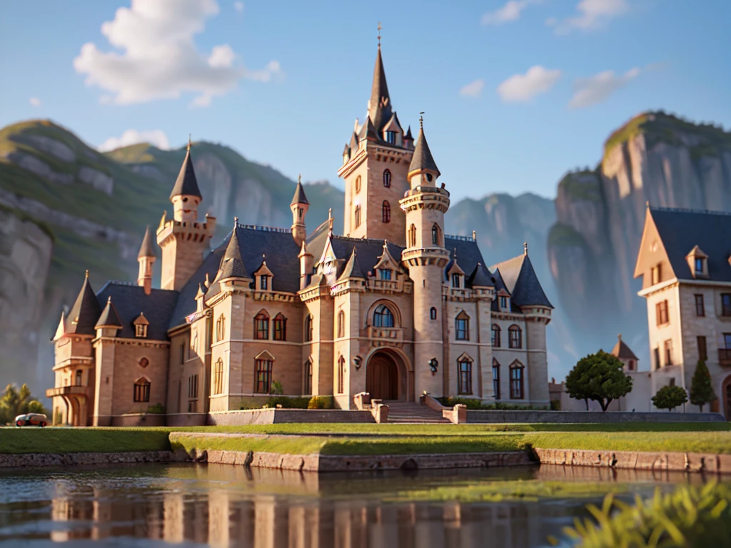 (masterpiece, Highest quality), (Realistic, photo-Realistic:1.3, building),Highest quality,Very detailed,masterpiece,Very detailed,figure, castle, Fairy tale