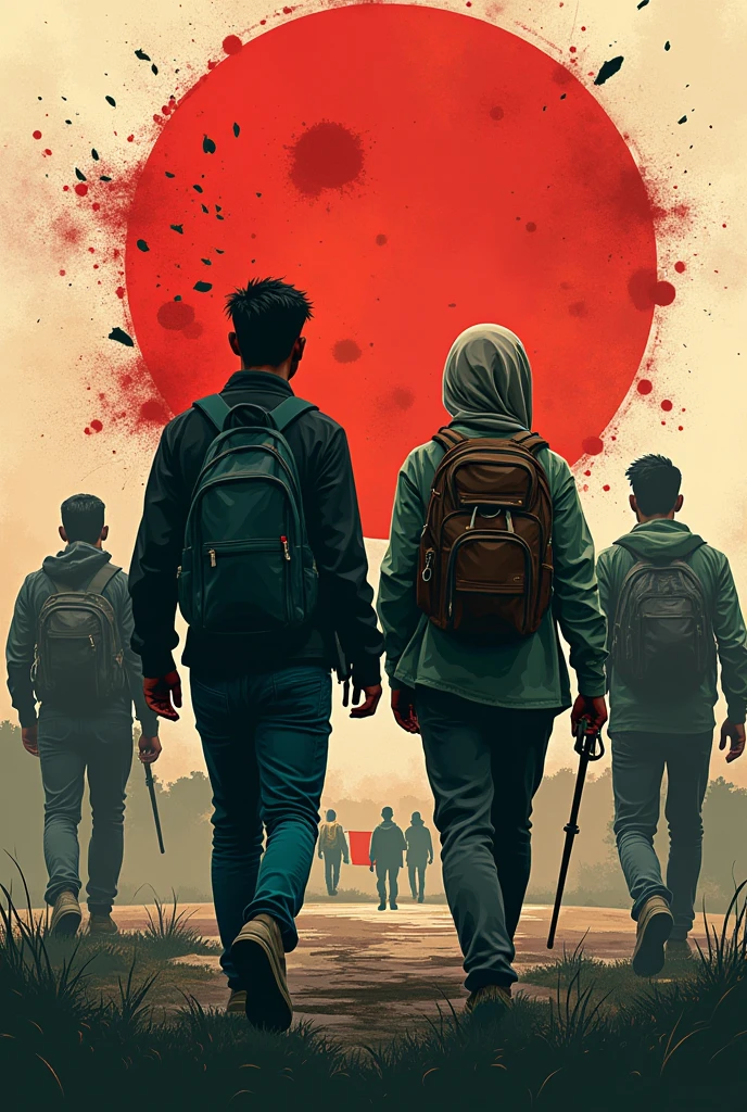 Recent Bangladesh student movement 2024. Bangali are strong, nobody can't breack. Bloody students and the map. But other studest doestn't afraid. They come forward. Attach a quote about it. Make it easy as art or drawing. Not realistic