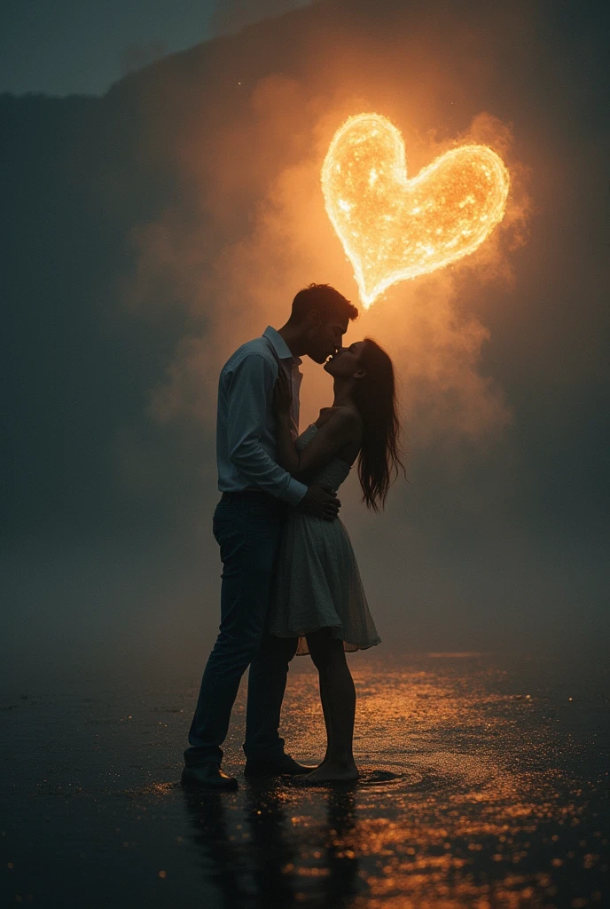 Person deeply in love falling into a void