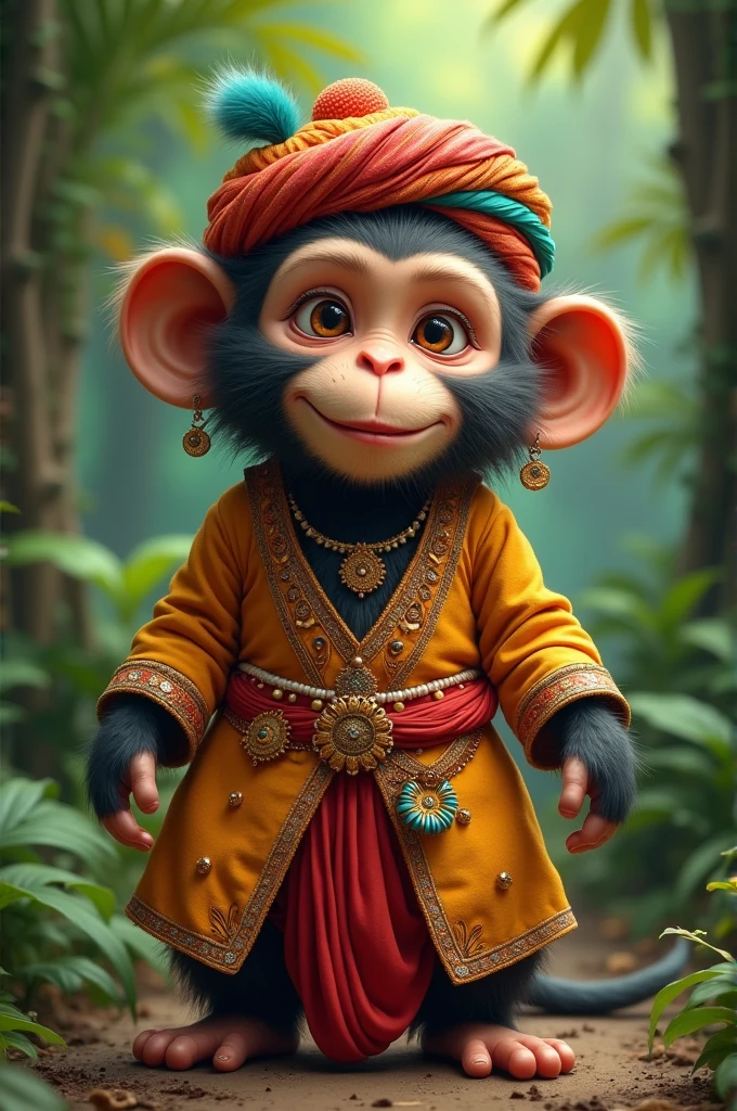 Monkey dressed as an Indian