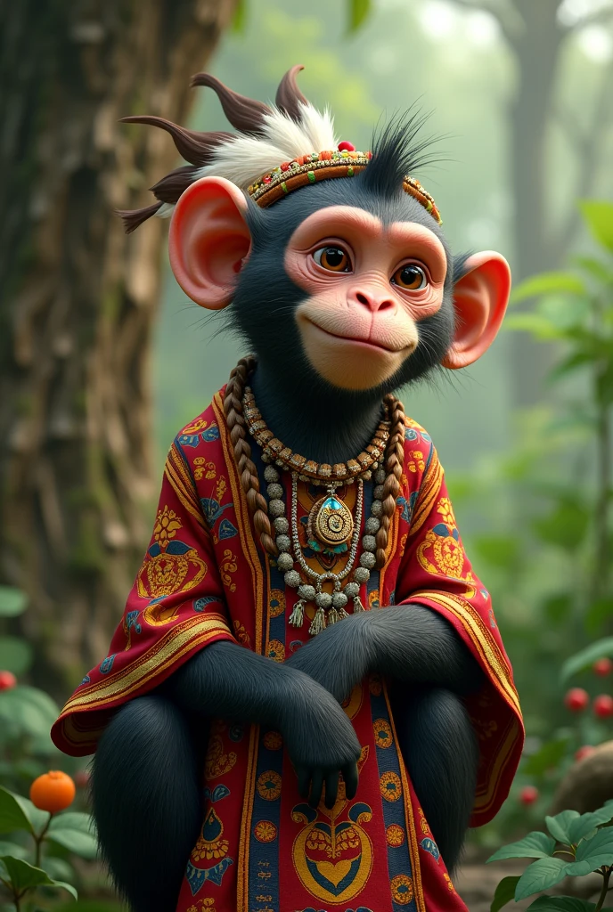 Monkey dressed as an indigenous person