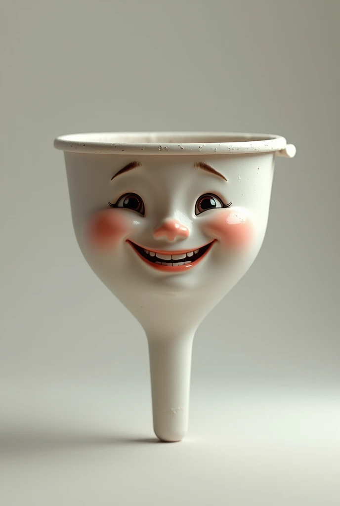 I need to create a funnel that looks real now add a face and a smile but in the teeth part it doesn't have 2 teeth