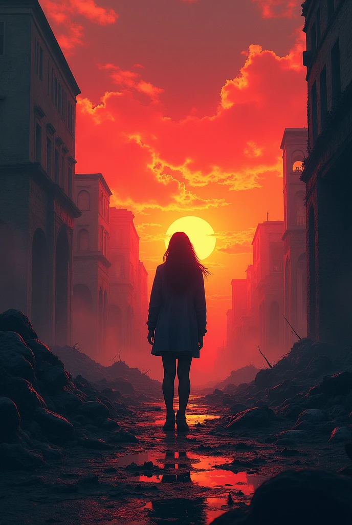 I wanted a cover for a book, the name is The Sunset of Humanity and the subtitle is The Disappearance, authors Melissa Trombim and Helena Plach. In Portuguese