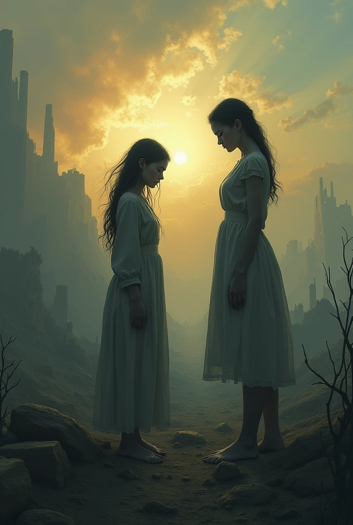 I wanted a cover for a book, the name is The Sunset of Humanity and the subtitle is The Disappearance, authors Melissa Trombim and Helena Plach. In Portuguese