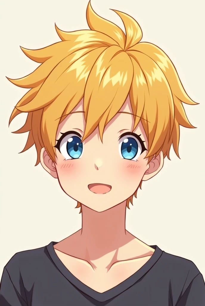 Handsome blue eyed blond age boy cartoon anime guy