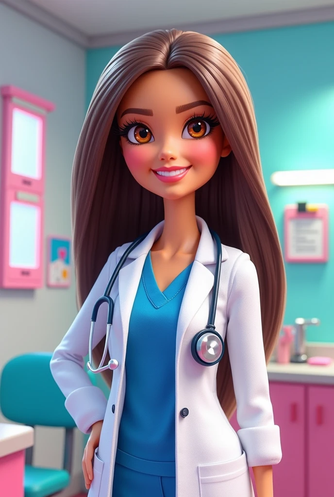 Barbie doctor brown eyes cartoon