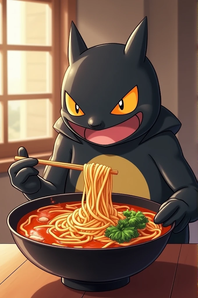  eating ramen the pokemon are ratta shellder,
beedrill,
magic 