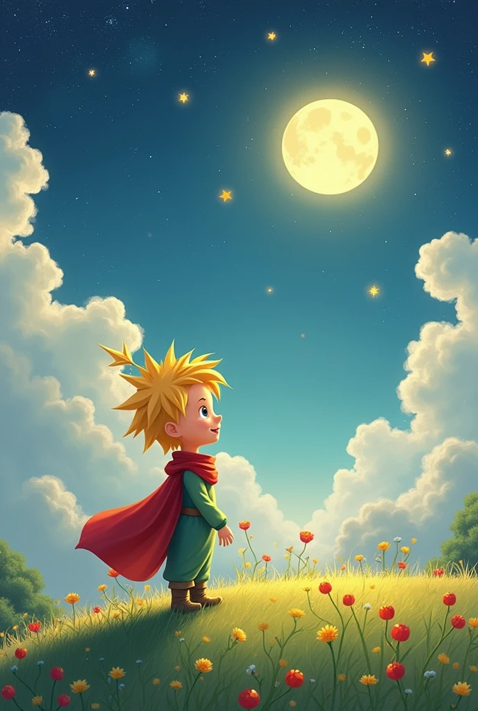 illustration for the fairy tale little prince with smiles