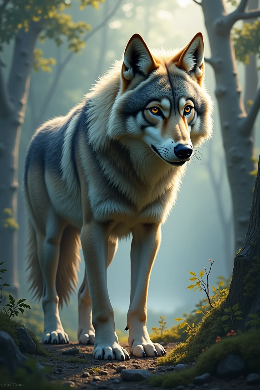 wild wolves, fantasy art