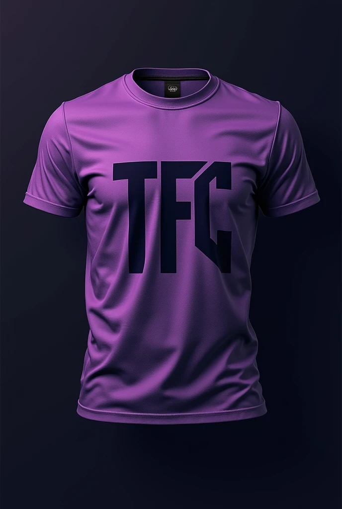 Create a t-shirt with a logo that says TFC, that has purple and black