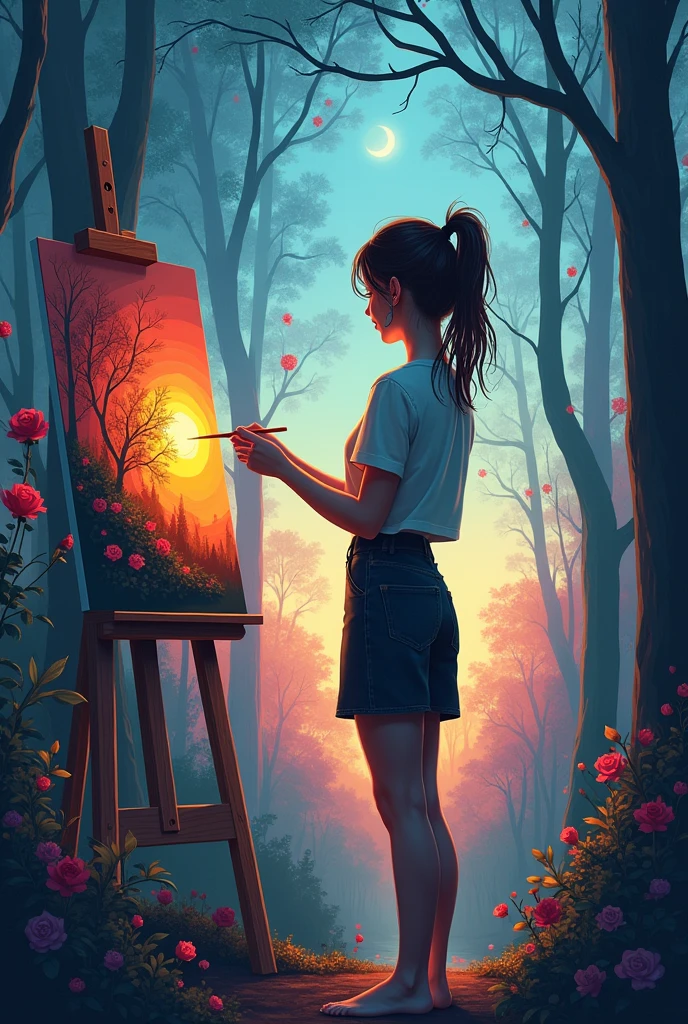 Lena had always been the quiet one in her group of friends. She loved painting and often spent hours in her room, creating vibrant landscapes that captured her dreams. But outside, she hid that part of herself. Her friends were into sports, gossip, and the latest trends, and Lena felt out of place.