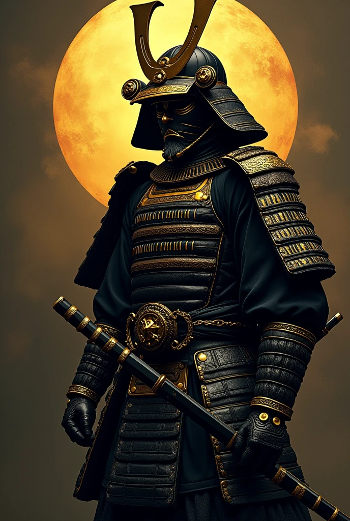Samurai in black with gold