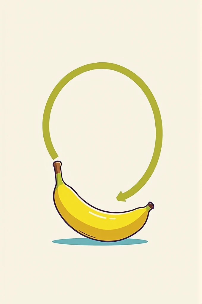 Create a design for a t-shirt in minimalist style. It still has to be conspicuous. with a yellow banana with Hoola Hoop. The shirt should be white. The logo in dark purple, Chartreuse und Petrol.