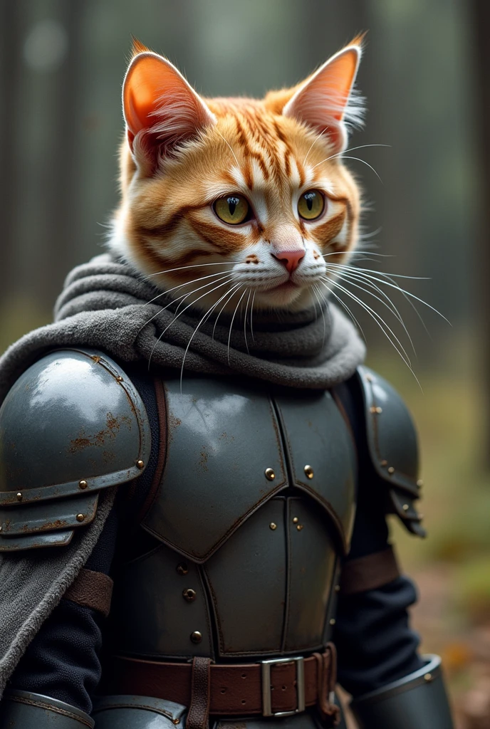 Cat wearing armor 