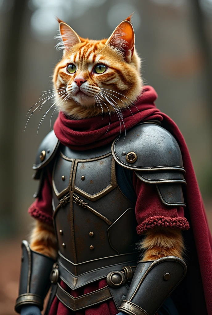 Cat wearing armor