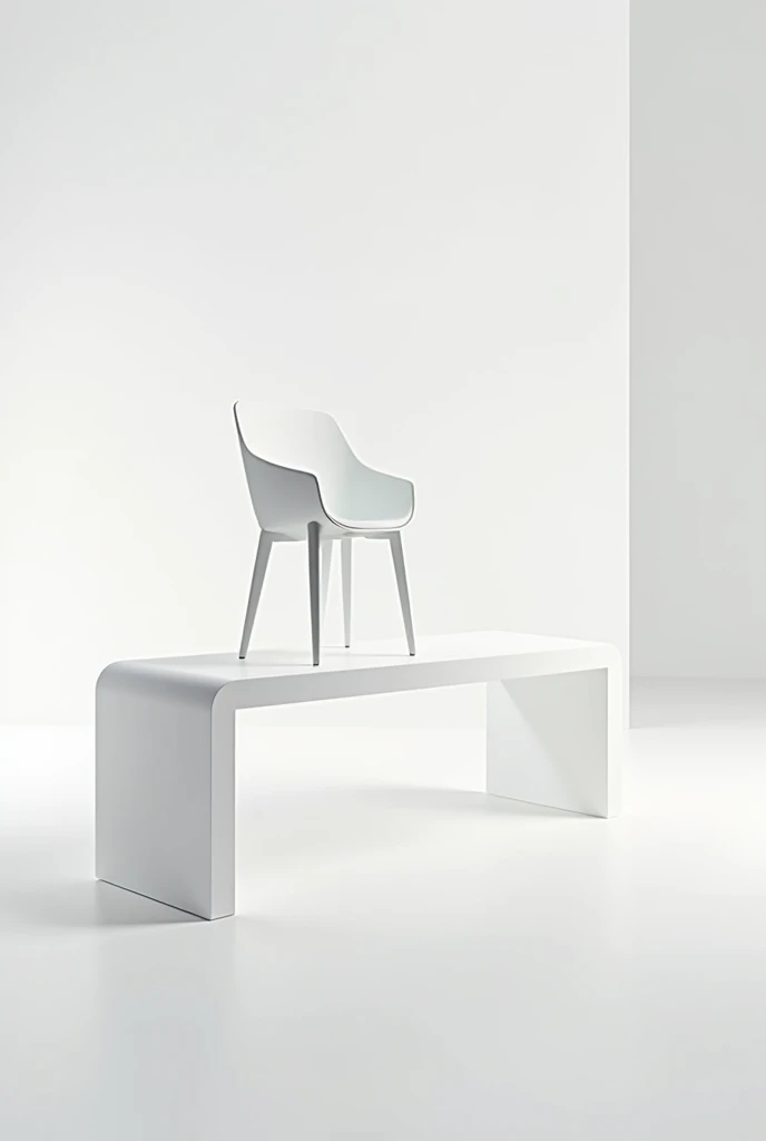 Image of a white table with chairs on top