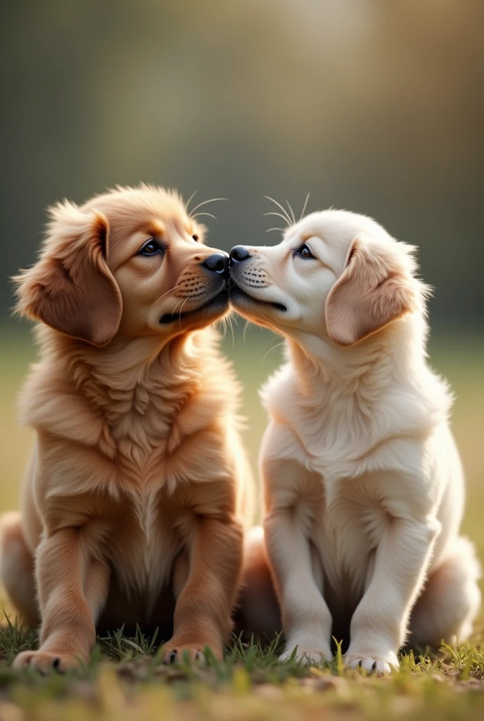 A kissing dogs