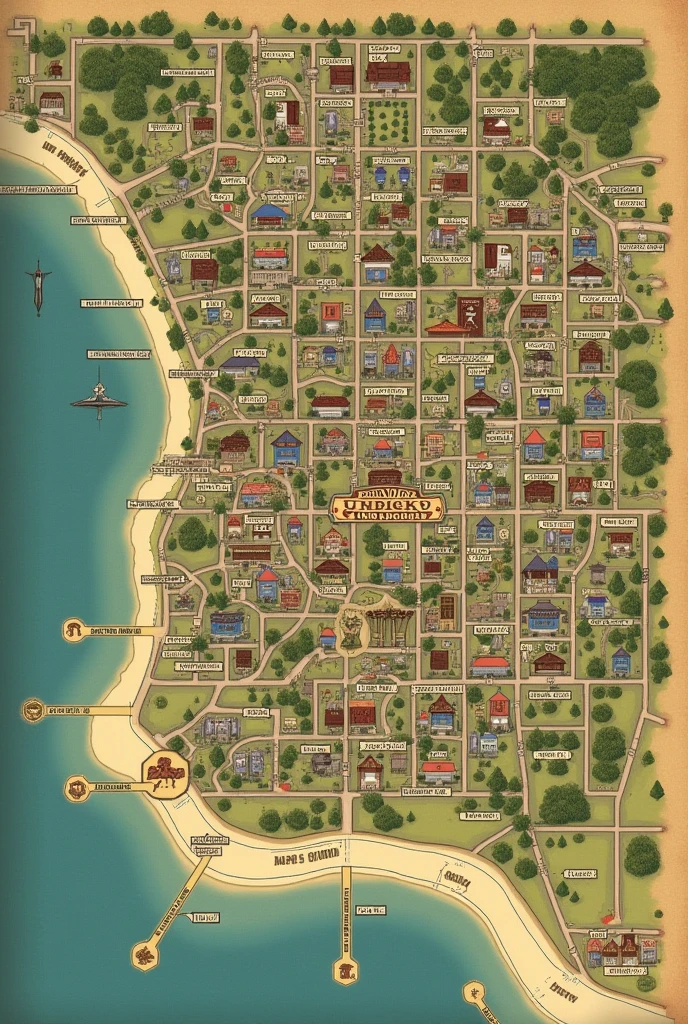 The Ashwood City map shows the city divided into different neighborhoods. In the middle, The Ravenhurst University campus is located, Surrounded by the Willow Creek neighborhood, where Elannes and Sage live. To the north, is located in the Oakwood Hills neighborhood, where Elannes' parents live. Al is, The Downtown neighborhood is located, where Kaiden lives and the best restaurants and bars are located. To on, The Arts District is located, where Thayer lives, Rowan y Gideon. In the western part, the city park is located, where Elannes and Kaiden secretly meet.
Placing names