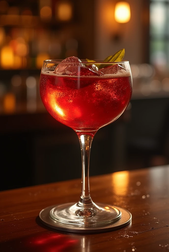 Rich colored alcoholic drink