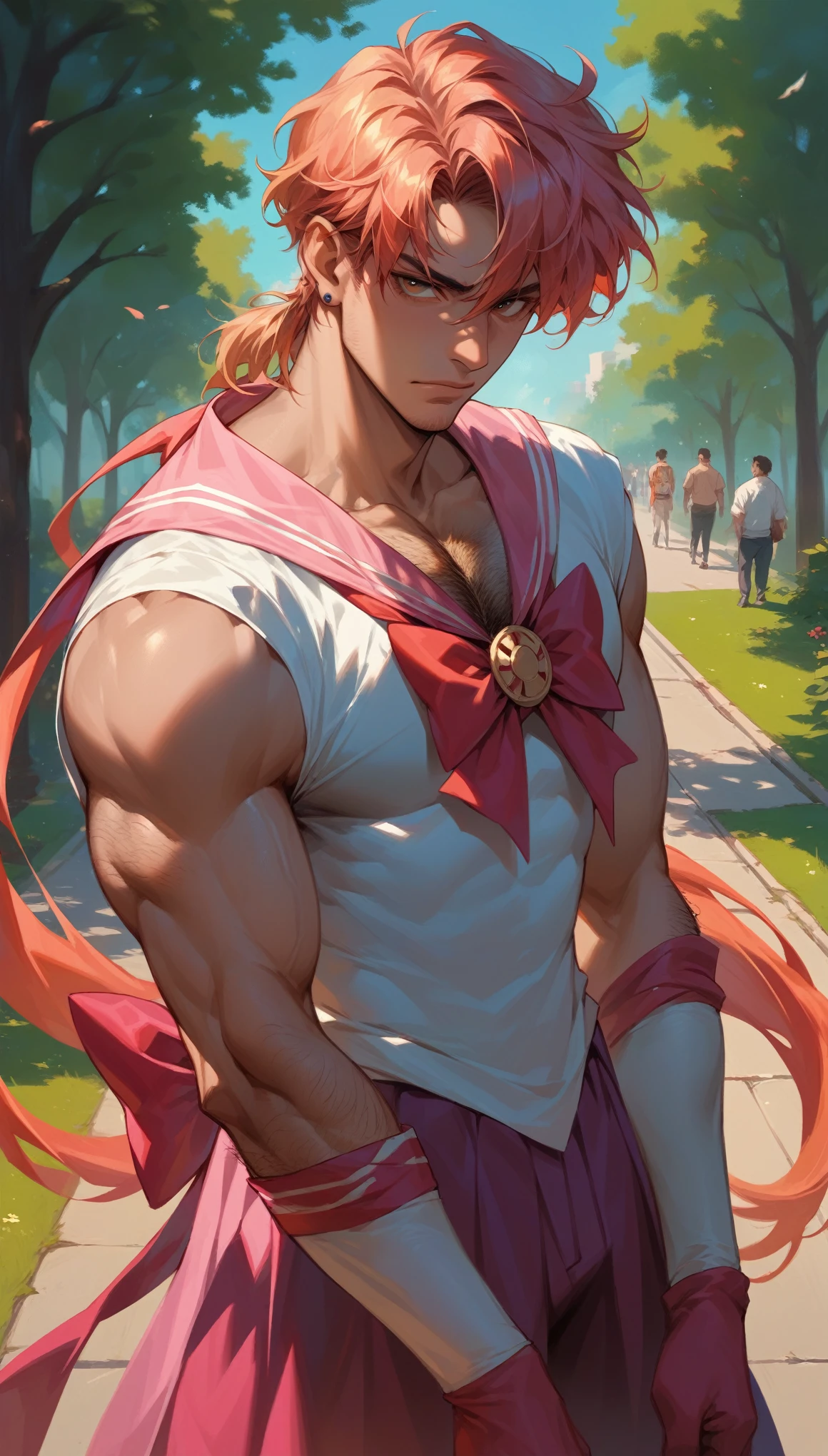 ((hairy chest)), ((hairy arms)), ((very short hair))