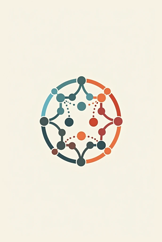 MINIMALIST COLORFUL LOGO FOR THE COMPANY "DISTRIBUTOR OF THE COAST" WITH ICONOGRAPHY THAT REPRESENTS A NETWORK OF CONNECTIONS