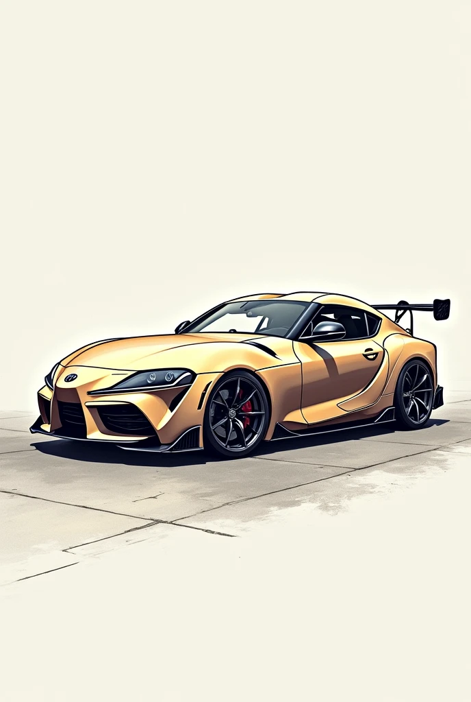 Can you make me a side view plan of a Toyota Supra?