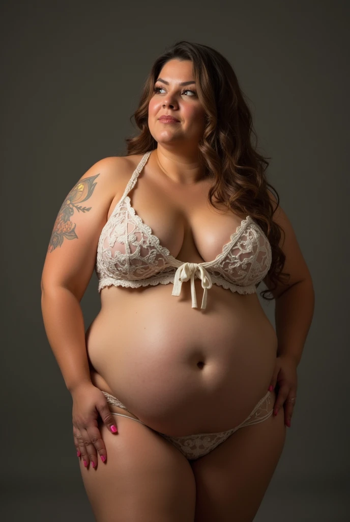 A fat woman with a big double-dicked cock a tiny vagina