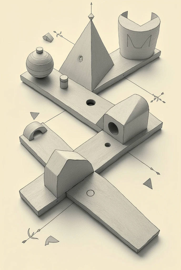 Word plane with geometric figures 