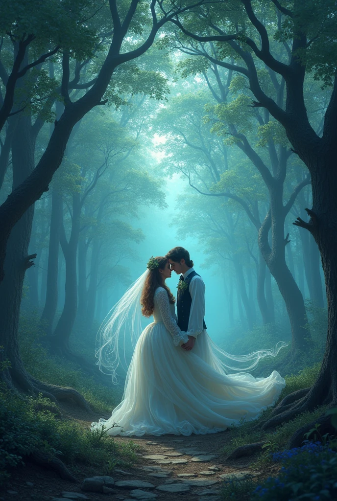Create a book cover that has an ethereal name and is all about fantasy and romance