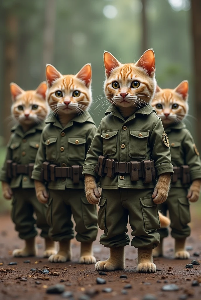  4 military cat equipped with pants 👖 

