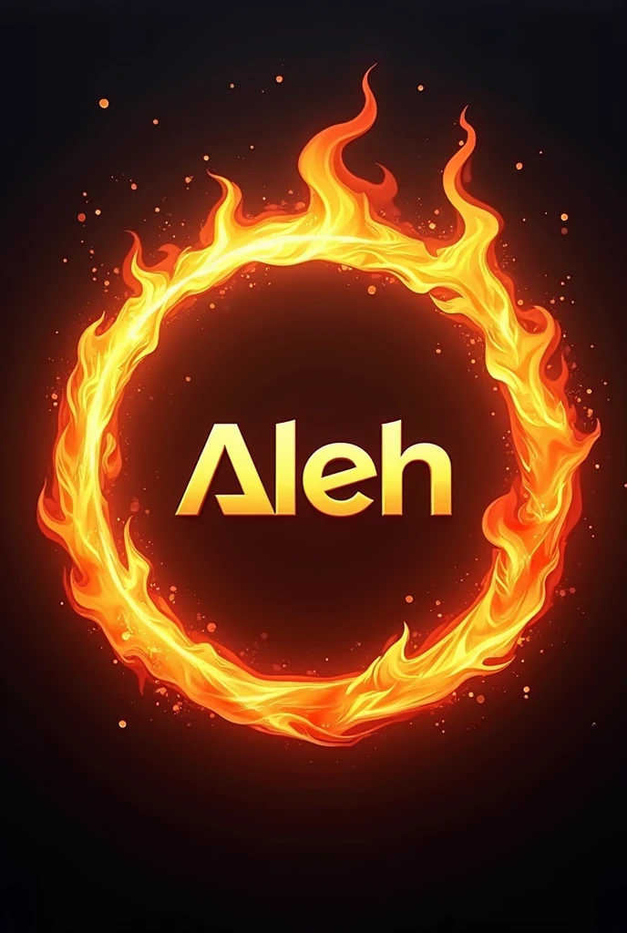 Create an Aleh streaming logo with a circle of fire
