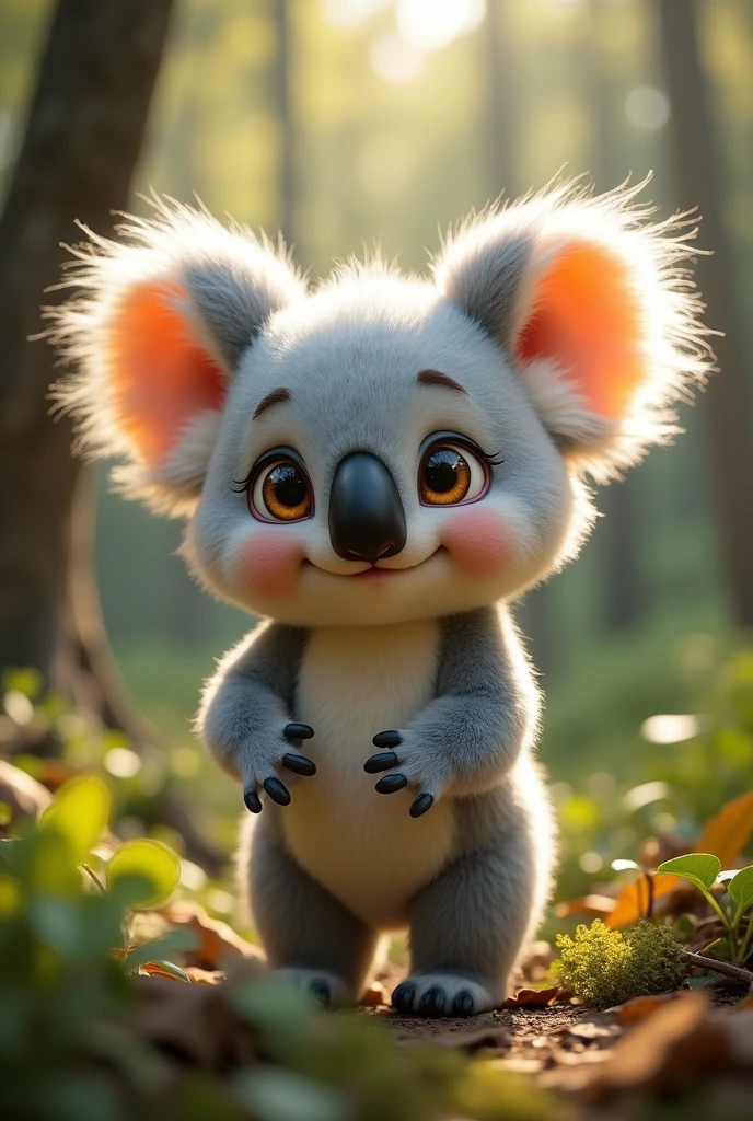Create a boy who looks like a koala