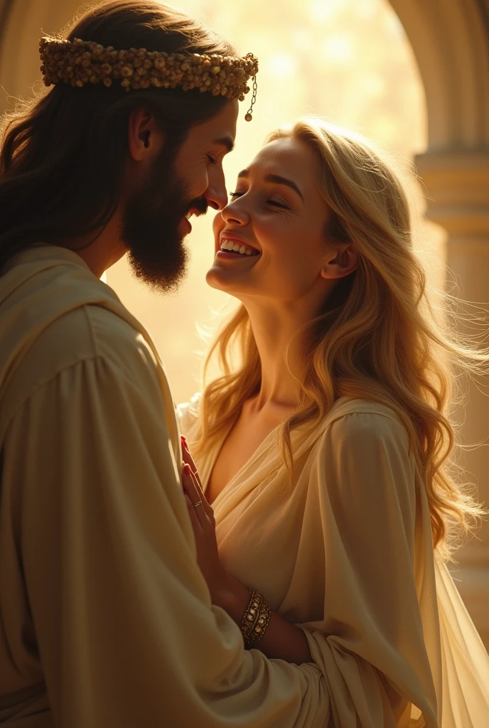 Blond 40 years old Woman in love hughe with jesus.