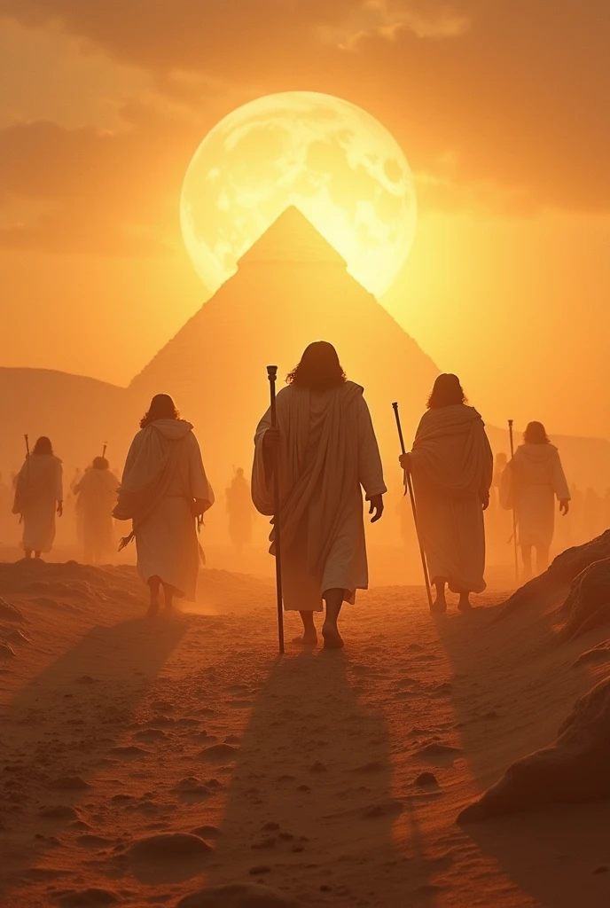 Create an image of Moses arriving in Egypt