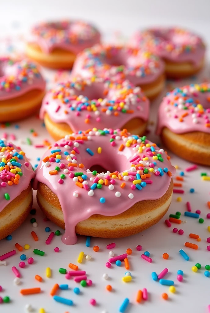 Colored sprinkle donuts