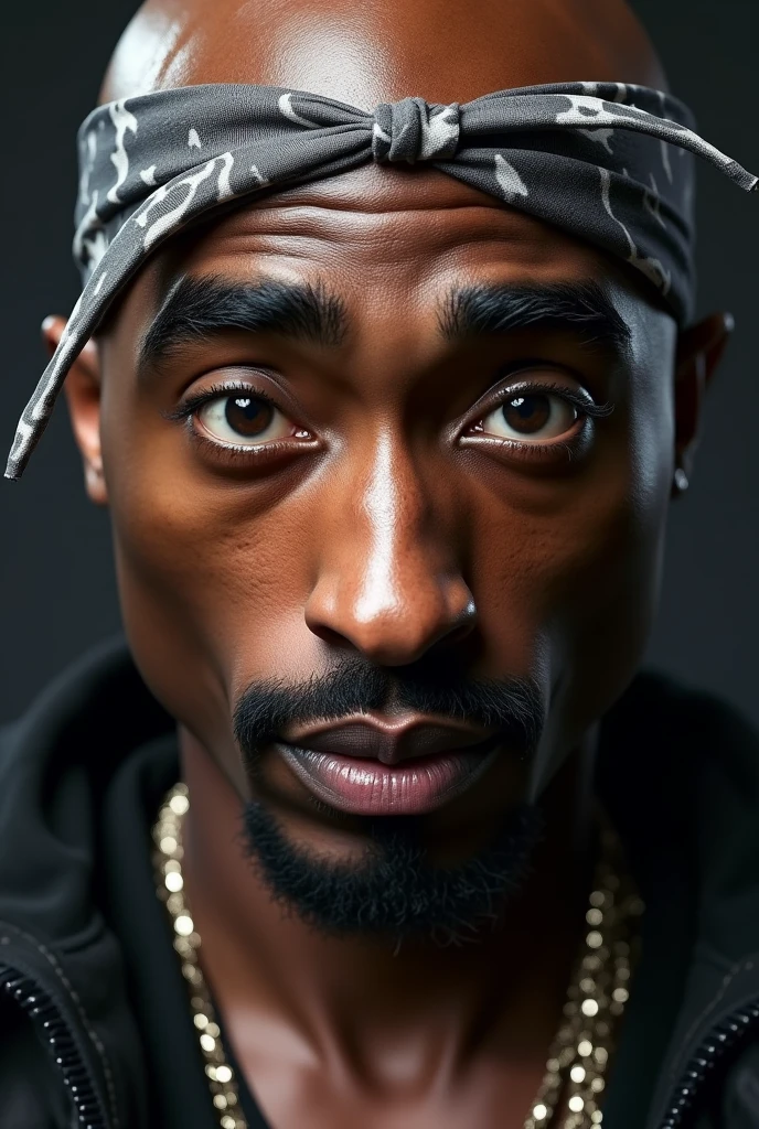 (photorealism:1.2), (((Tupac Shakur))), bald head, 25 years old, extremely accurate features, performing in a concert, black and white images, extremely detailed facial features, ((looks exactly like 2Pac))
Create a high-resolution close-up image of Tupac Shakur's face. Pay attention to his skin texture, facial structure, and recognizable features such as his eyebrows, nose, and lips. The image should be highly detailed and accurate, resembling a real-life photo.
Generate a photorealistic portrait of Tupac Shakur. Ensure the image captures his distinctive features, including his iconic tattoos, bandana, nose piercing, and expressive eyes. The image should have extremely high detail and accuracy, making it look like a real photograph.