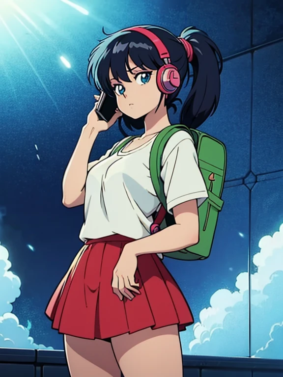 Anime girl with headphones and backpack looking at cell phone, Anime Style 4 k, Alice x. open, Digital anime art, Nightcore, Digital anime illustration, Anime Styled digital art, anime art wallpaper 4k, anime art wallpaper 4k, Anime art style, Anime digital art, Anime Style artwork, Anime Style. 8k, detailed Digital anime art