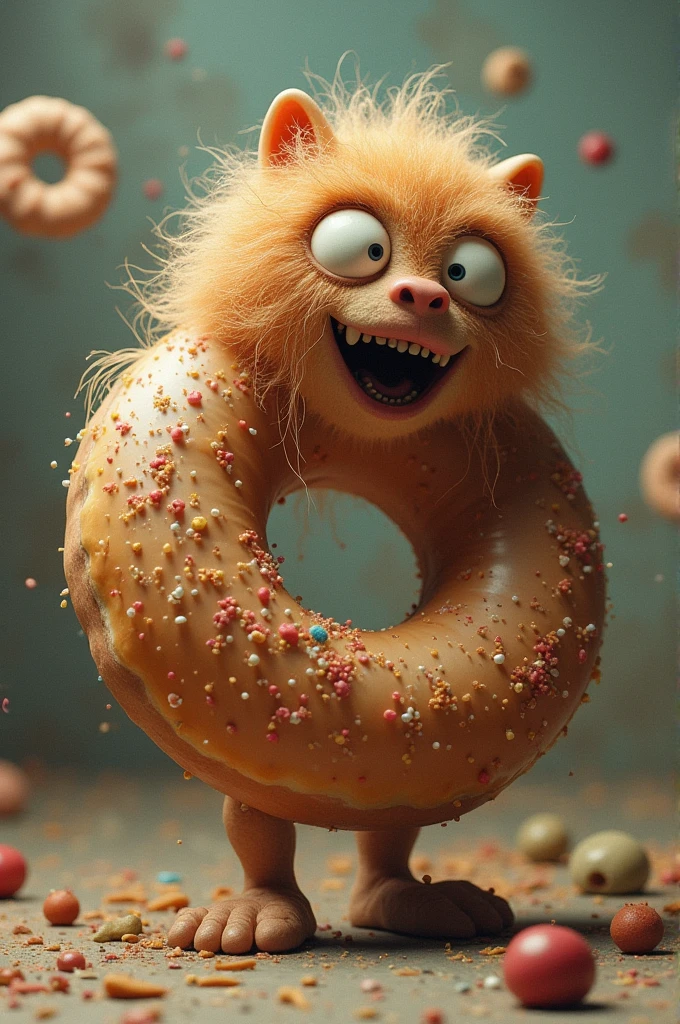 Hairy donut and strapon