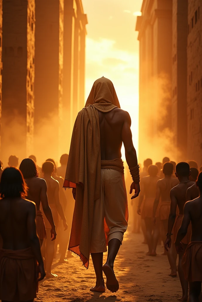 Create an image of Pharaoh refusing to free the slaves of Egypt