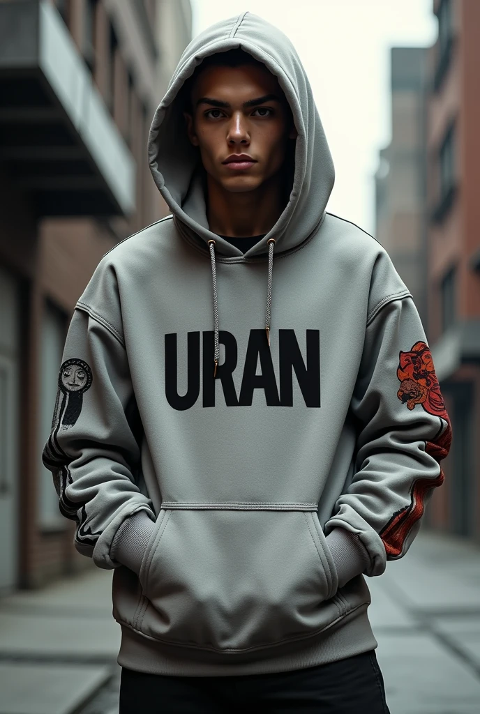 Hoodie design with text URAAN