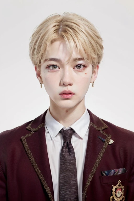 trimmed man with white shirt and earrings in a closet, Jungkook, Jimin\the right eyelid is swollen, taejune kim, park Jimin, Jung Jaehyun, Jimin, cai xukun, hyung tae, Jimin\the full lips, Jimin\o nariz grego, adorable and pale korean face, accurate Jimin face, Shin Jeongho