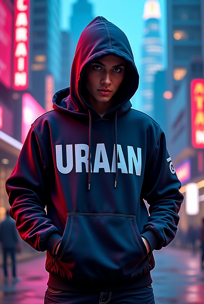 Hoodie design with text URAAN with se creative idea