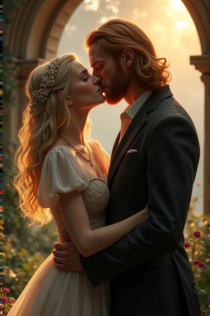 Fleur delacour besando a bill Weasley
