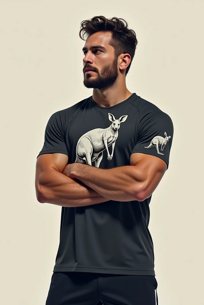 Create a training shirt with an incredibly awesome kangaroo logo , Subtle 

