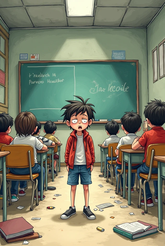Easy drawing that criticizes the school that does not have the structure to teach classes